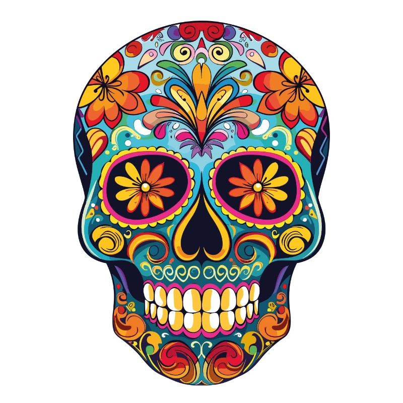 Colorful skull pattern