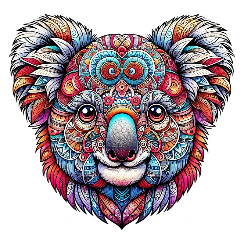 Koala decorated with Mandalas