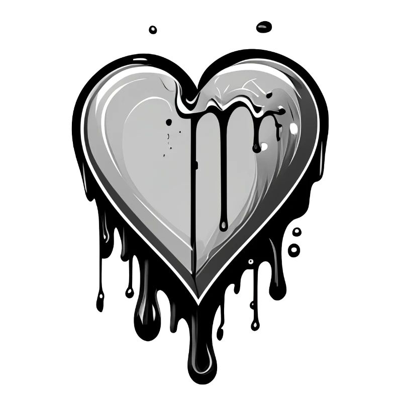Molten Graffiti Heart with Drops