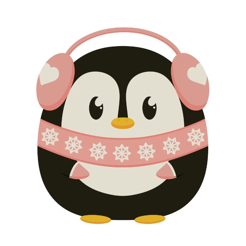 Pingouin mignon en rose