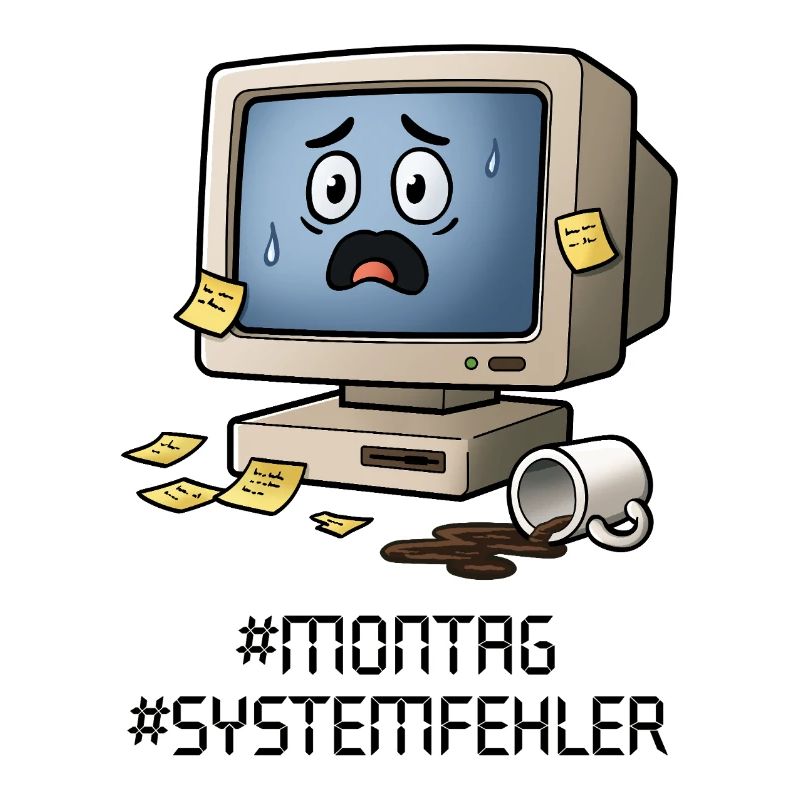 #Montag #Systemfehler – PC rétro, café et humour de bureau