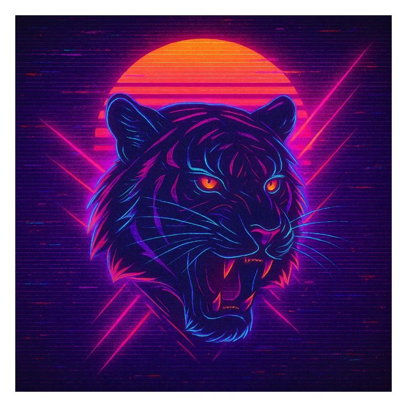 Neon Sunset Cat
