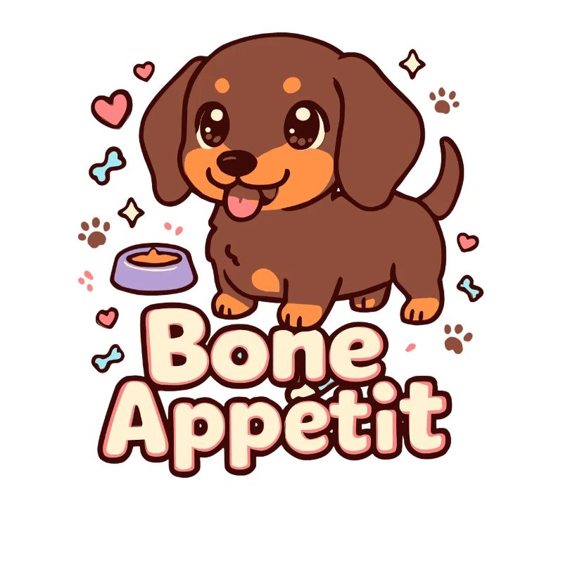 Conception d’appétit d’os de teckel mignon