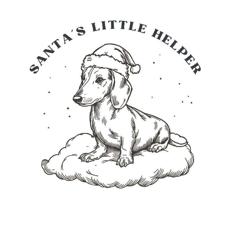 Le petit assistant du Père Noël – Teckel rétro de Noël