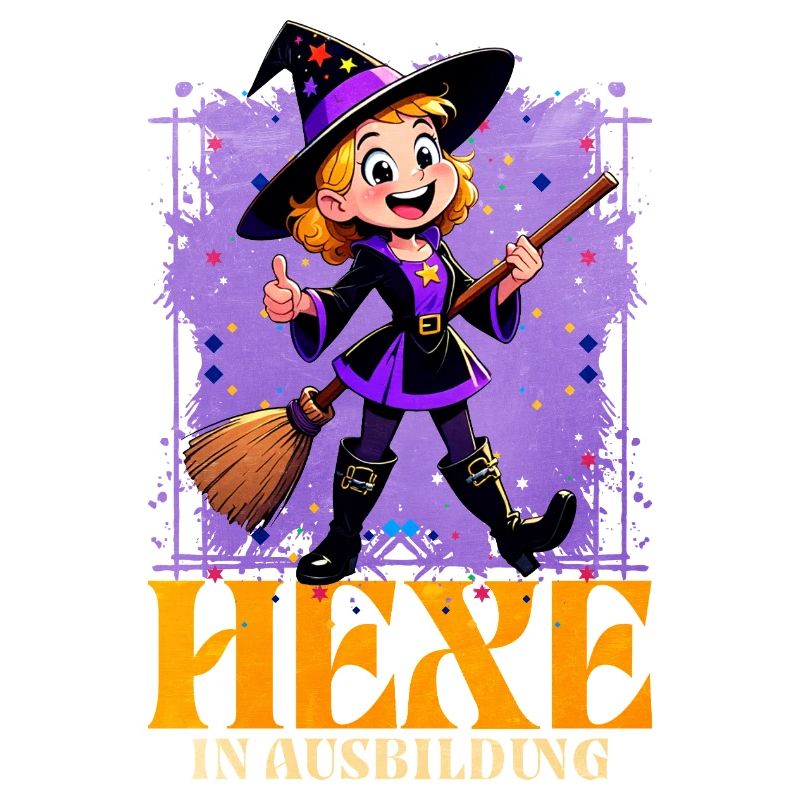 Witch in training with magic wand