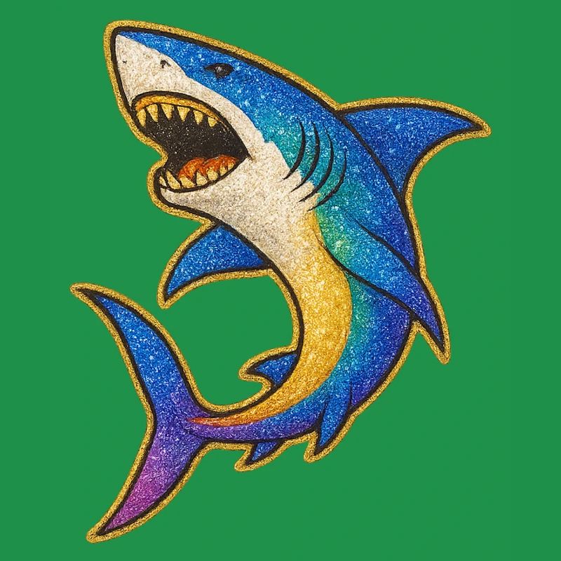 Hai | Rainbow Shark Patch Art