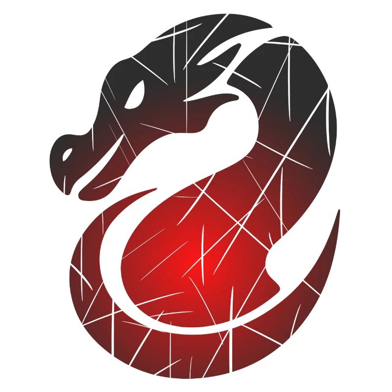 Roter Drachen mit Split-Textur