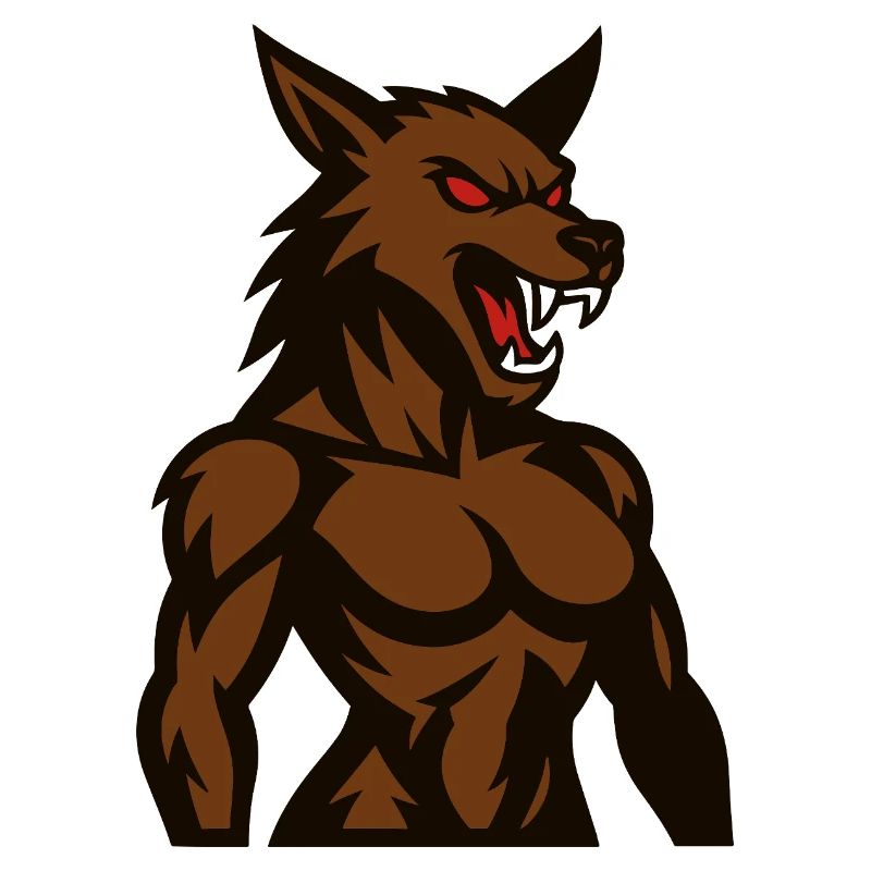 Angry Brown Wolf Mascot