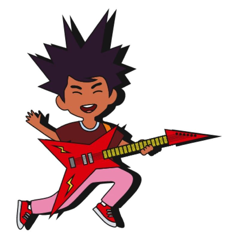 Spiky Rocker Guitar Burst