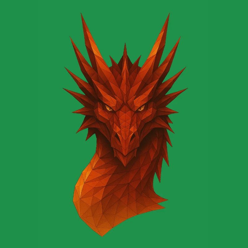Flammender Lowpoly Drache