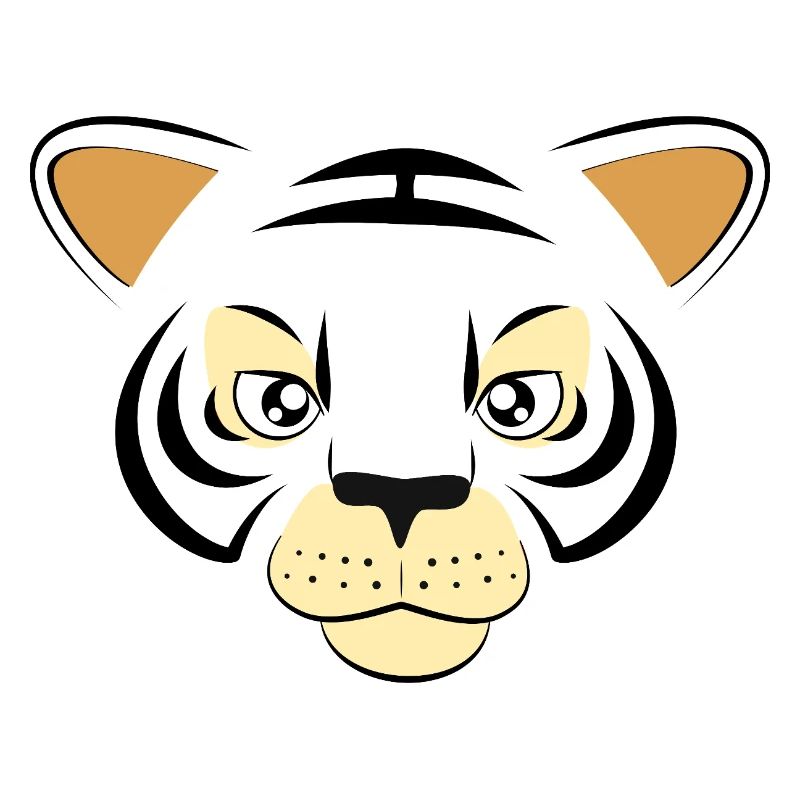 Costume mignon de chat sauvage à visage de tigre blanc