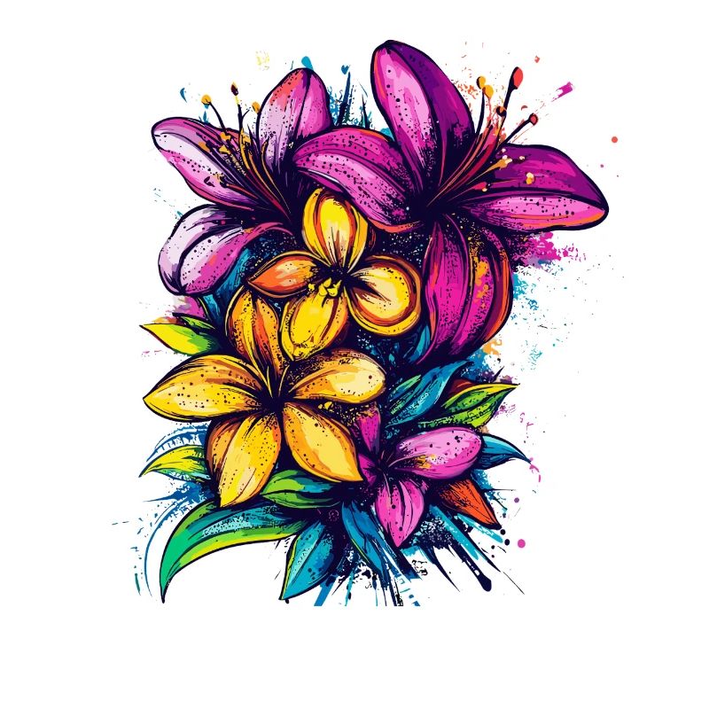 Farbexplosion tropischer Blumen