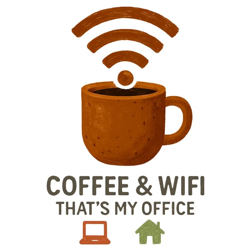 wifi café "Here is my office" Telecommuting