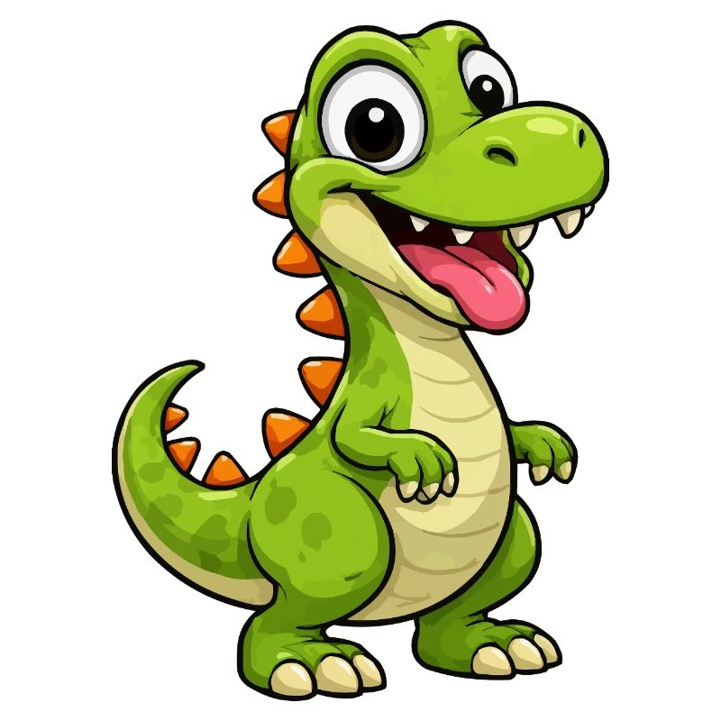 Cheerful dinosaur with spikes