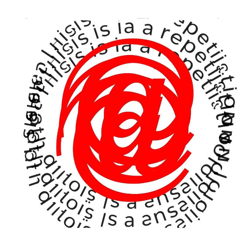 Red spiral in circular text