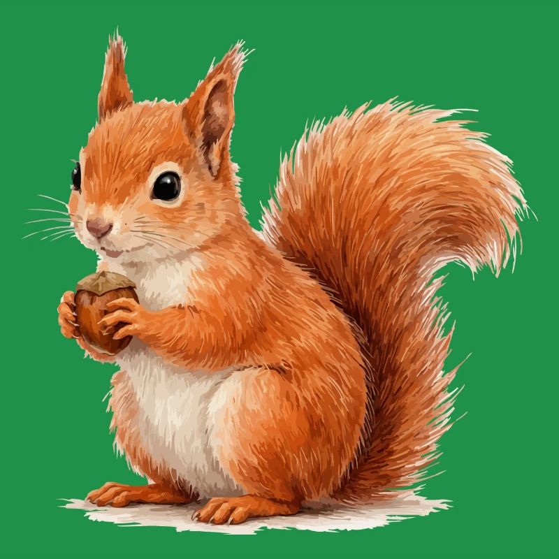 Eichhörnchen mit Eichel Illustration