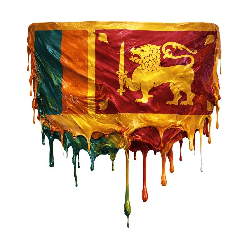 Drapeau du Sri Lanka aux couleurs fluides