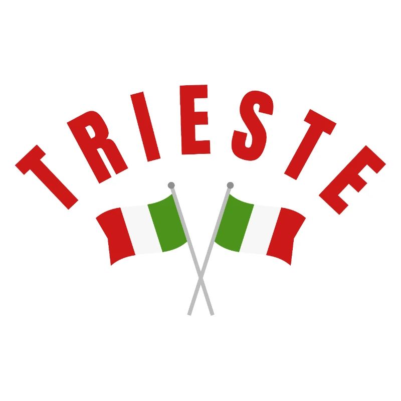 Trieste Italian Flags Cross Emblem