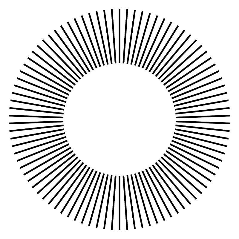 Conception de la composition des cercles de lignes