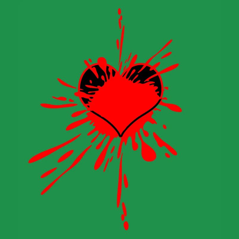 Rotes Herz-Splatterkunst
