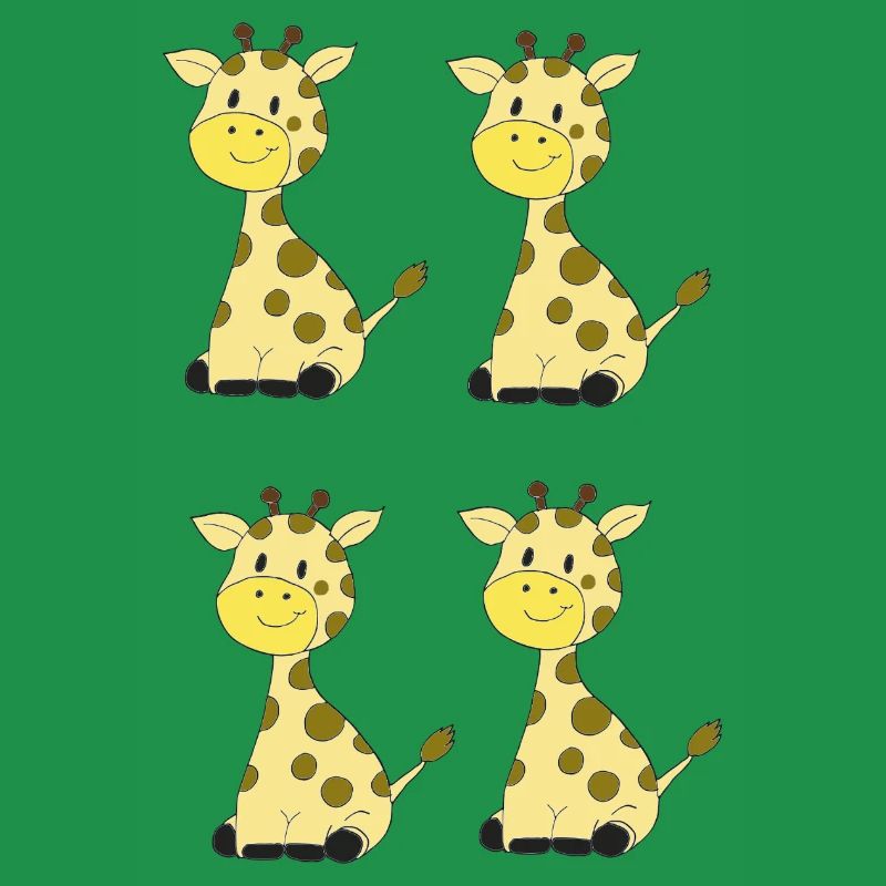 Cheerful Four Giraffes Pattern