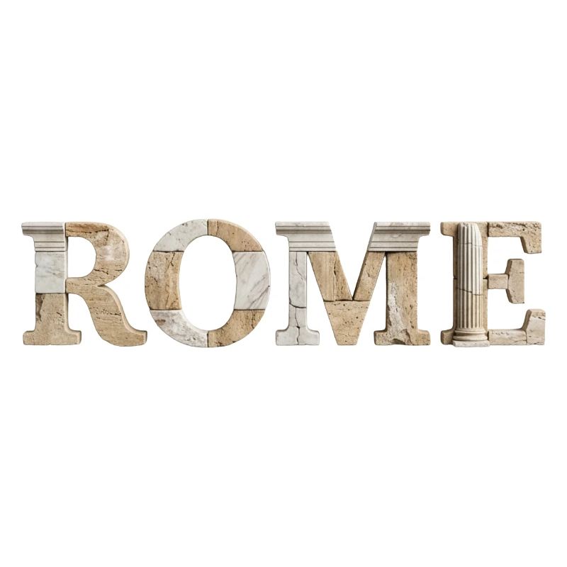 Rome / Rome Typography with Ancient Architecture
