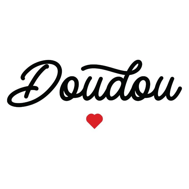 Doudou Coeur Script Noir