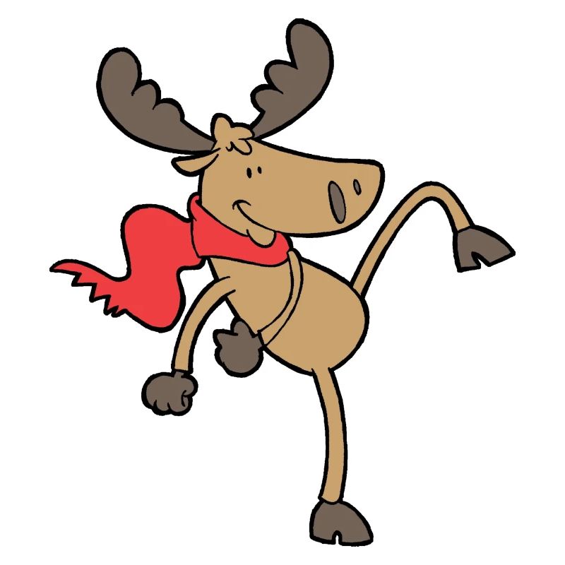 Danseuse de renne avec écharpe rouge