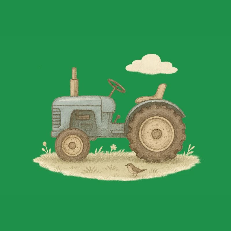 Blauer Oldtimer-Traktor