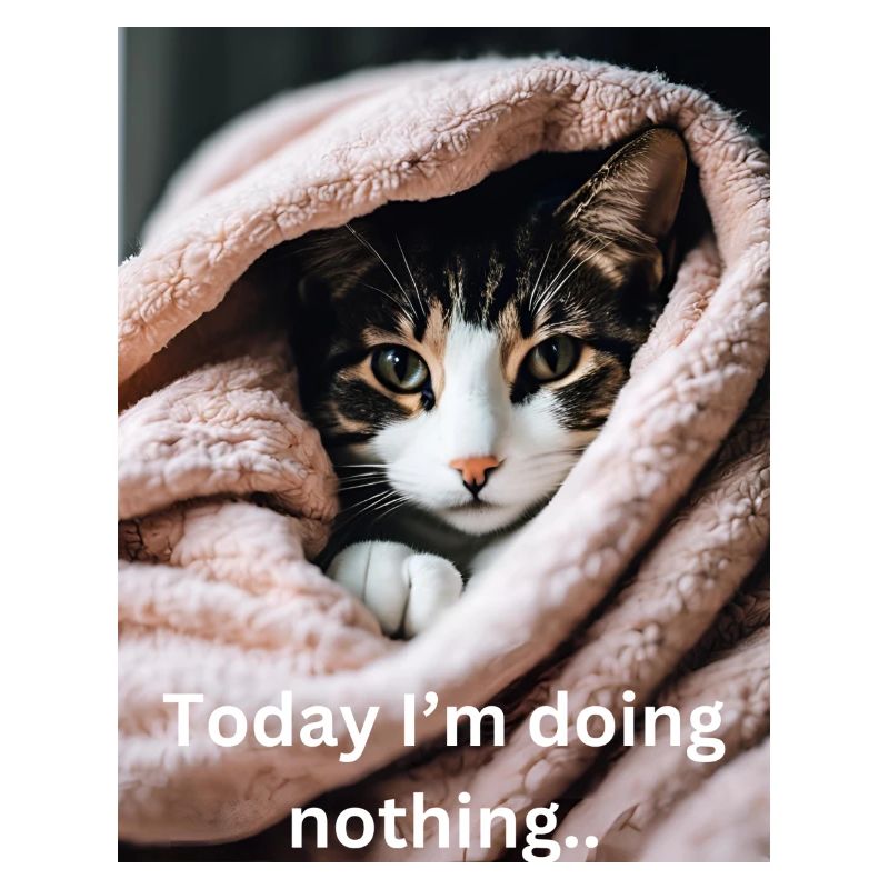 Katze eingekuschelt. Einfach mal nichts tun.