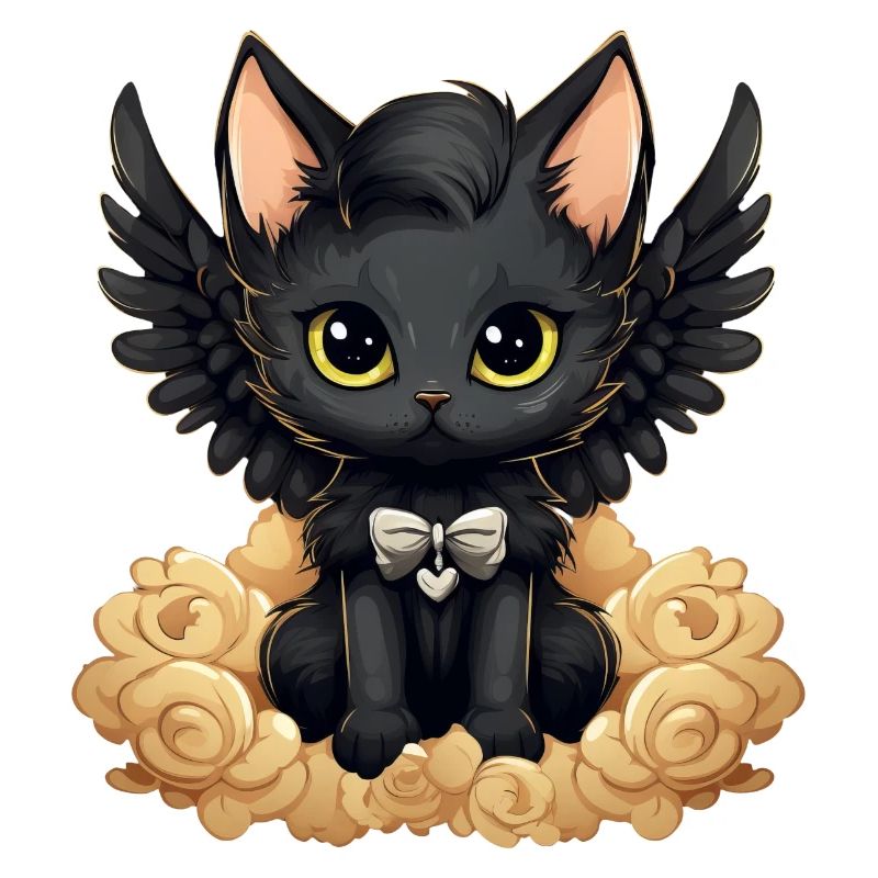 Dunkle Emo Gothic Engel Katze – Unverwechselbares