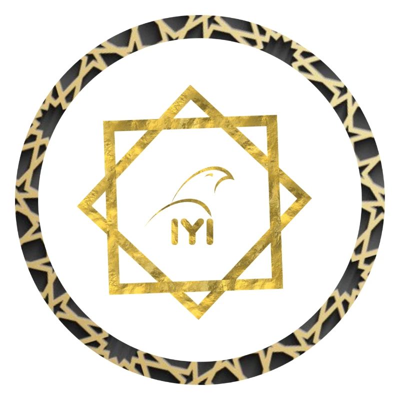 Geometric gold logo with pattern frame