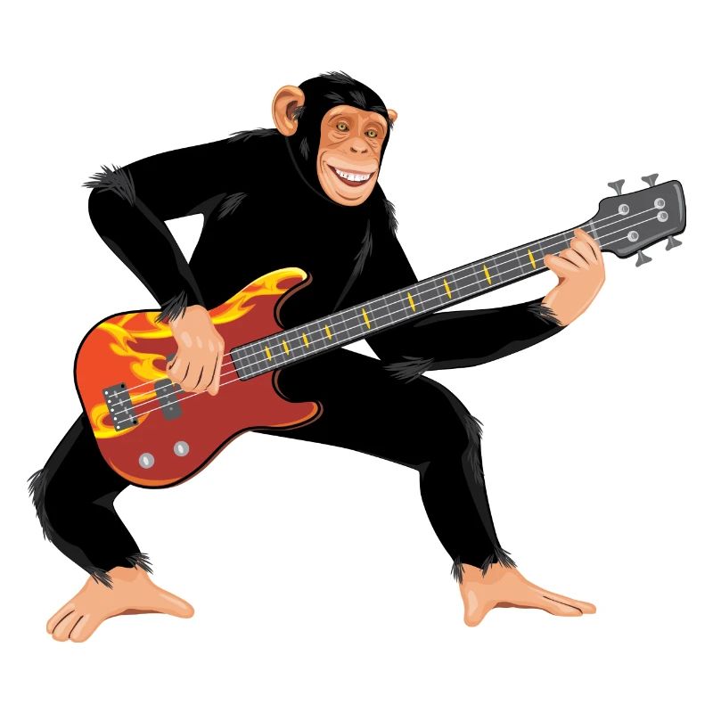 Affe mit E-Bass