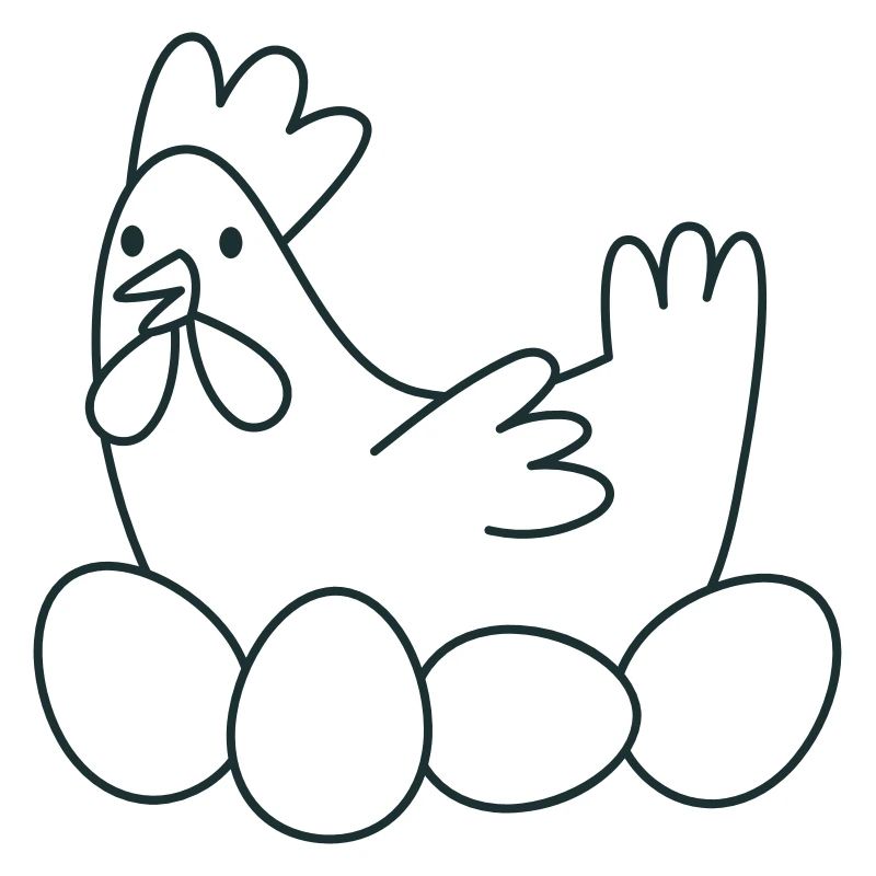Chicken chook with eggs