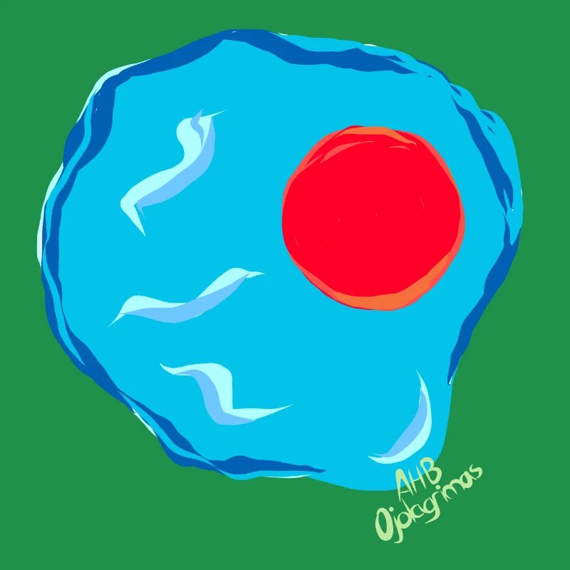 Blue fried egg