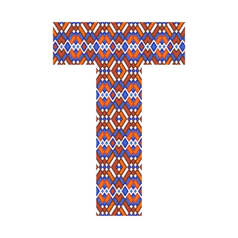 Monogram Letter T- geometric pattern