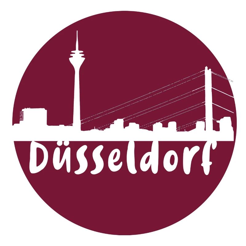 Düsseldorf, skline,rot, Kreis, scherenschnitt