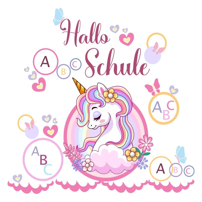 Einhorn Schulbeginn Einschulung Schule
