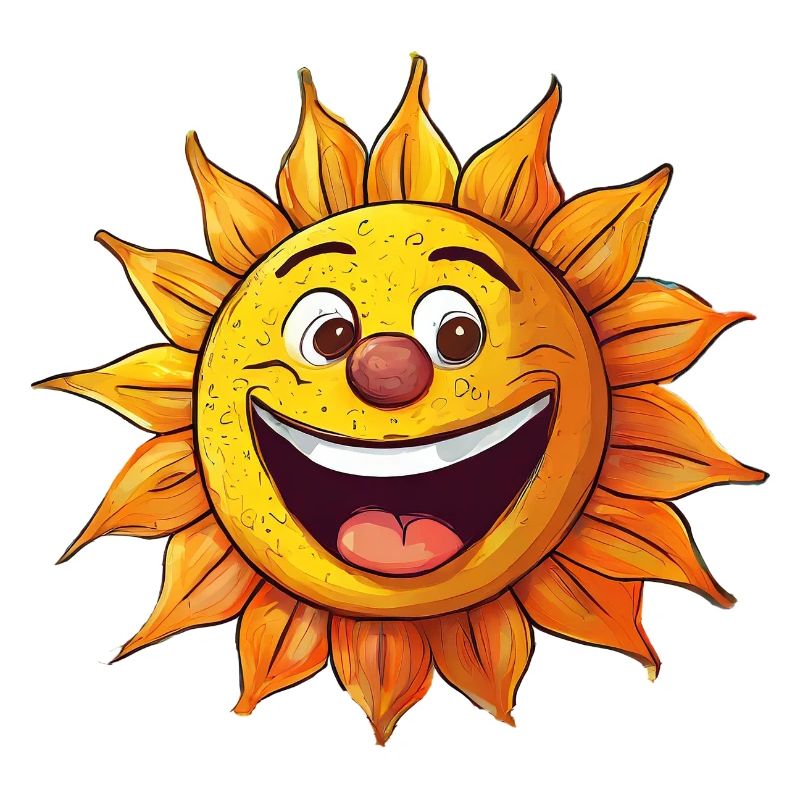 lachende Sonne mit Gesicht