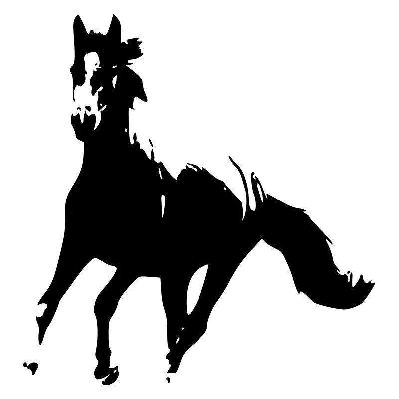 Galloping black horse - Galopa