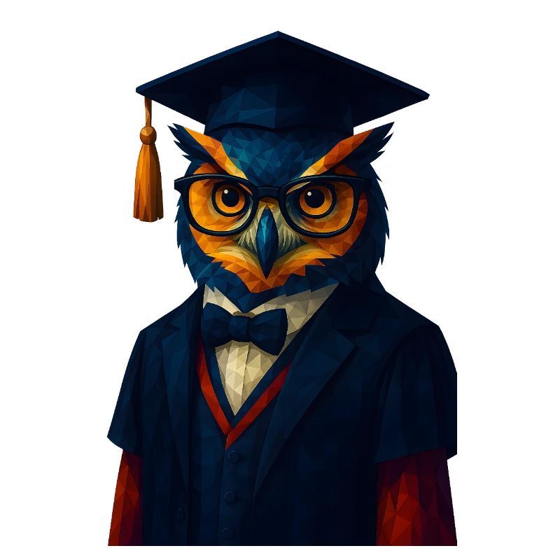 WPAP Stil Tier - Eule im Professoren-Outfit Fliege