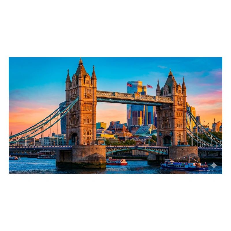 Impression du coucher de soleil du pont de la tour