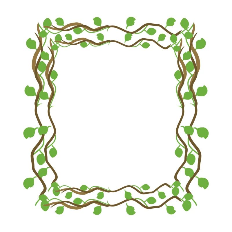 Leaves Square Shape Square Frame