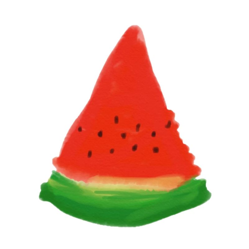 Tranche de pastèque à l’aquarelle