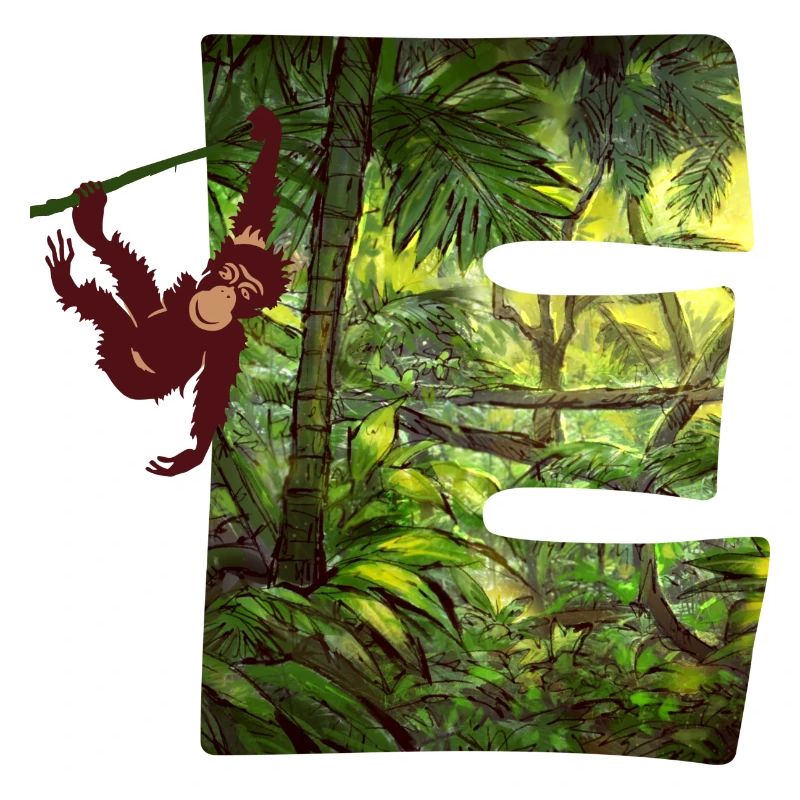 dschungel mit affe e