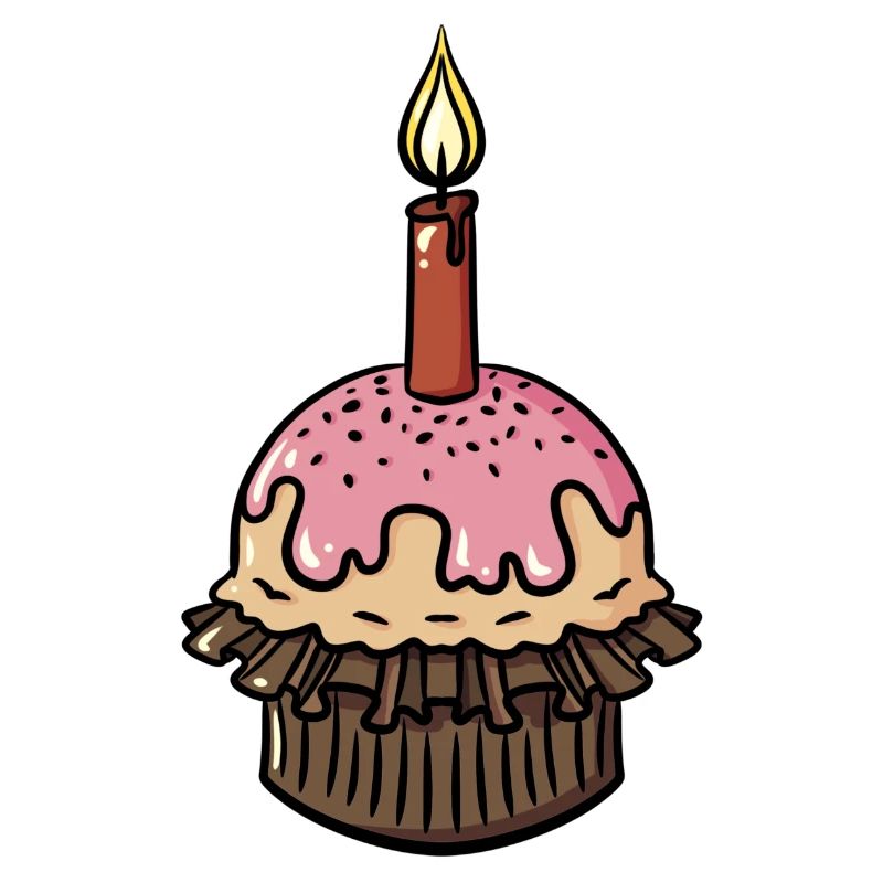Geburtstag Muffin mit einzelner Kerze Geschenkidee