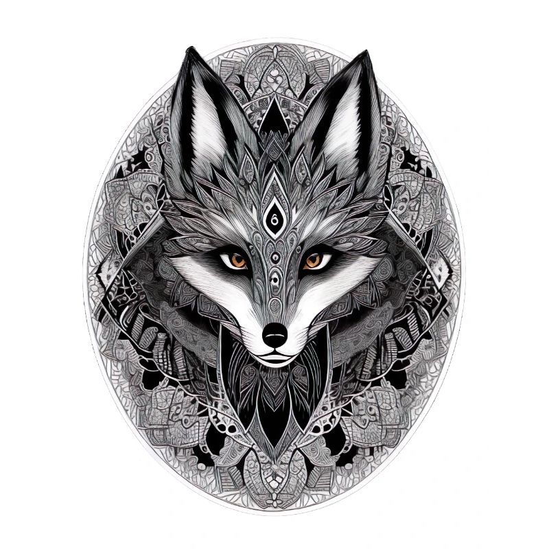 Fox Mandala Drawing Complex Nature Wilderness