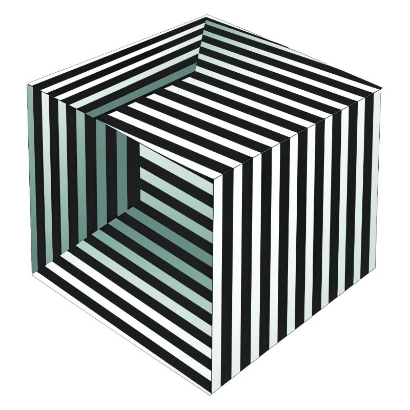 Illusion de cube rayé