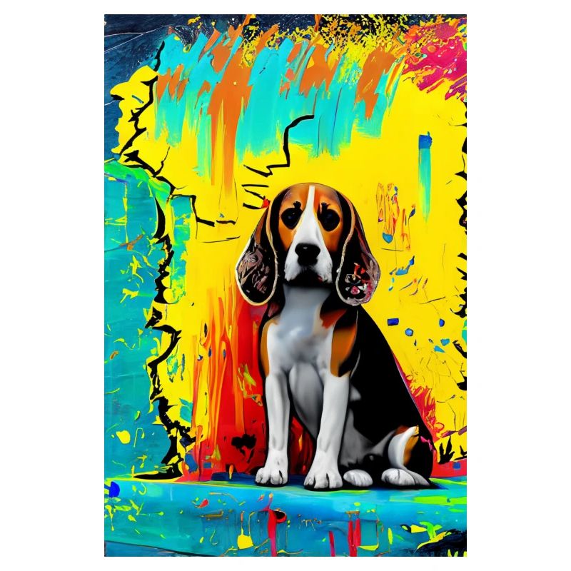 Impression pop art moderne | coloré | Chien Beagle