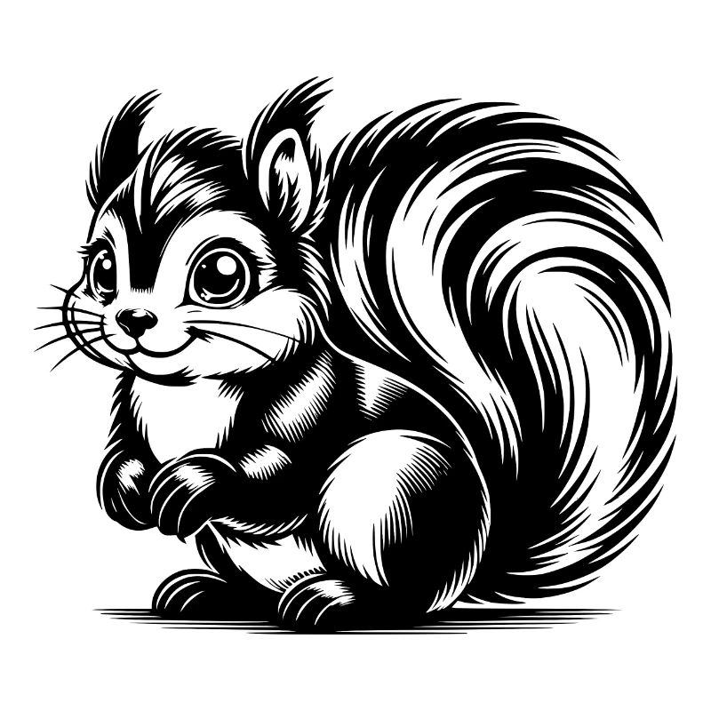 Mignon mignon écureuil Dessin